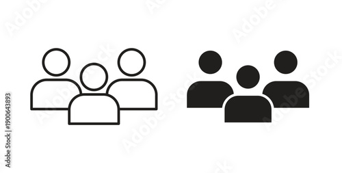 Group icon in line design. editable stroke icons pack