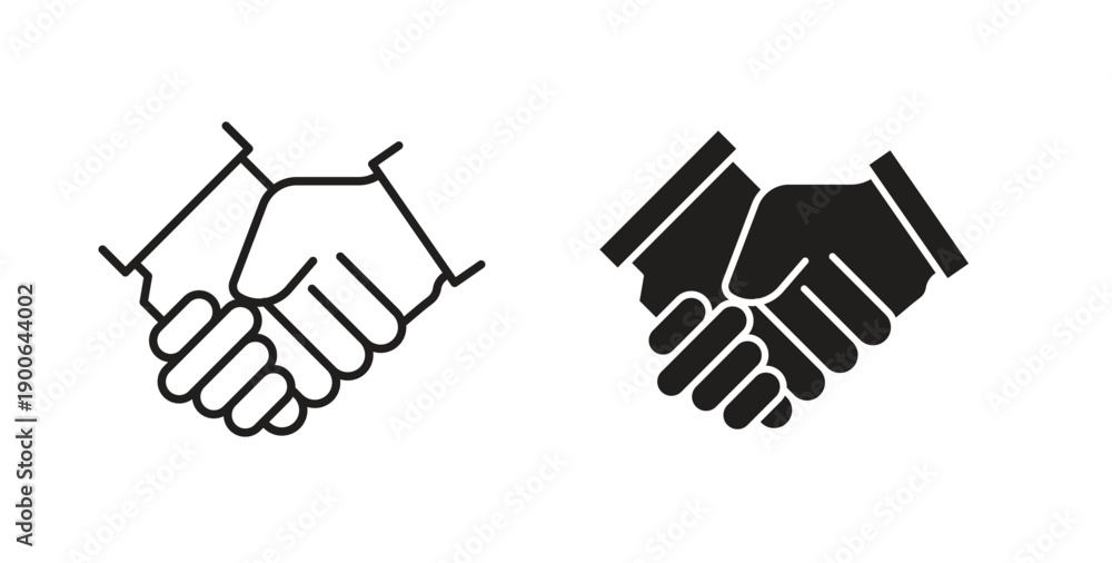 Obraz premium Handshake icon in line design. editable stroke icons pack