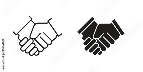 Handshake icon in line design. editable stroke icons pack