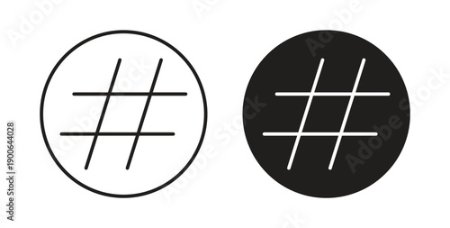 Hashtag icon in line design. editable stroke icons pack