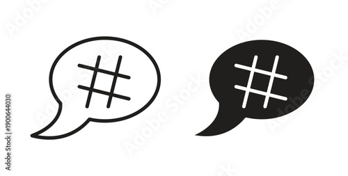 Hashtag icon in line design. editable stroke icons pack