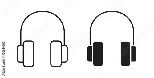 Headphones icon in line design. editable stroke icons pack