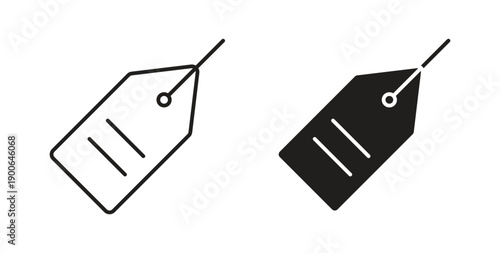 Label icon in line design. editable stroke icons pack