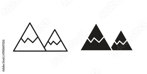 Mountain icon in line design. editable stroke icons pack