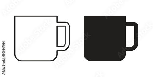Mug icon in line design. editable stroke icons pack