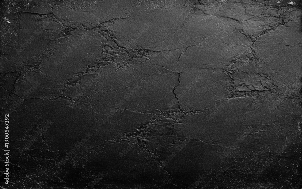 Naklejka premium Grunge black uneven stone texture background with cracks and stains