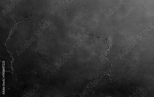 Grunge black uneven stone texture background with cracks and stains. Black texture dark slate background. Beton concrete surface.