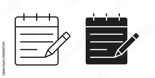 Notepad icon in line design. editable stroke icons pack