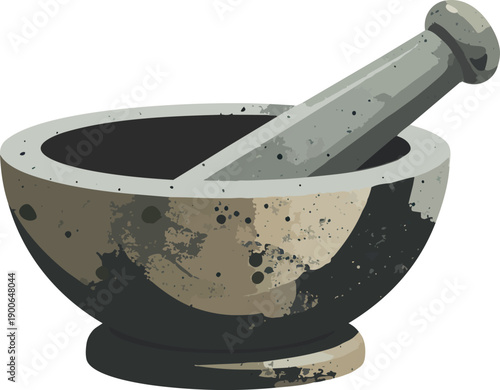 Natural & traditional grinder stone mortar and pestle set