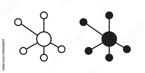 Particle icon in line design. editable stroke icons pack