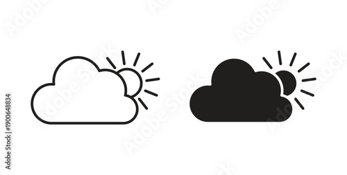 Partially cloudy icon in line design. editable stroke icons pack