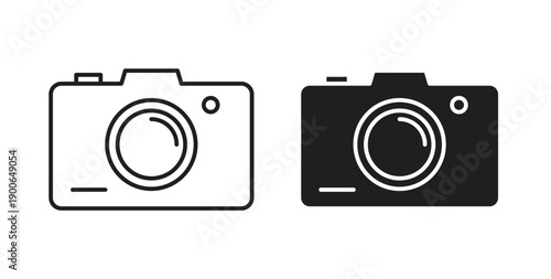 Photo Camera icon in line design. editable stroke icons pack