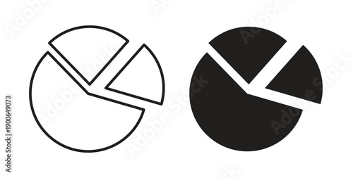 Pie chart icon in line design. editable stroke icons pack