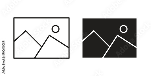 Picture icon in line design. editable stroke icons pack