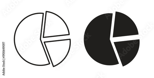 Pie chart icon in line design. editable stroke icons pack