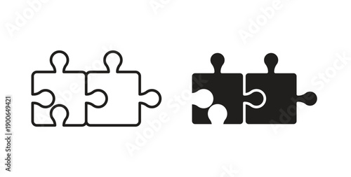 Puzzle piece icon in line design. editable stroke icons pack