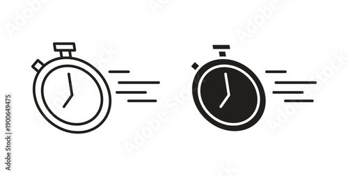 Quick Time icon in line design. editable stroke icons pack