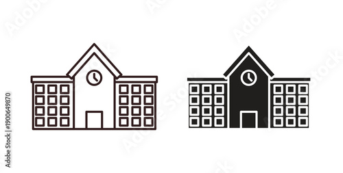 school icon in line design. editable stroke icons pack