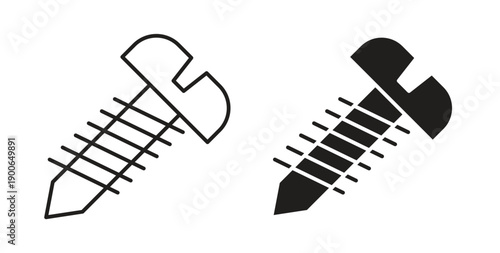 Screw icon in line design. editable stroke icons pack
