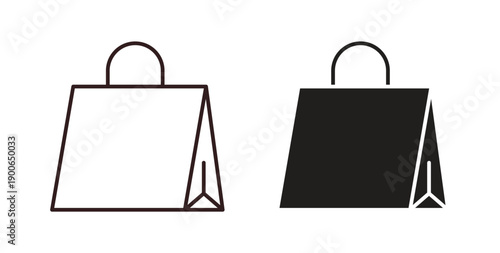 Shopping bag icon in line design. editable stroke icons pack