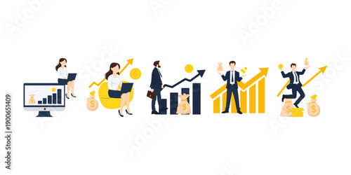 Business Salery Flat Illustration