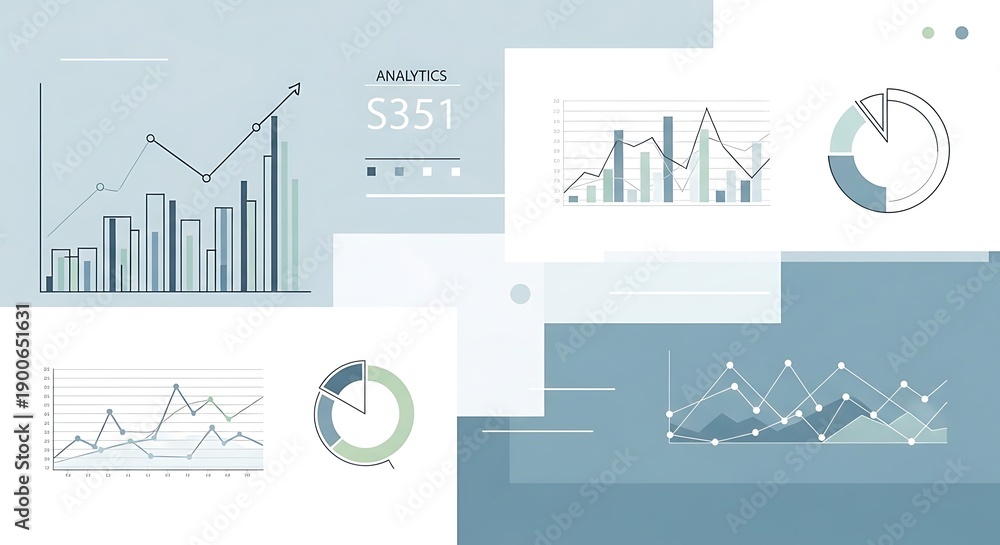 Obraz premium Modern analytics dashboard with various business graphs and charts