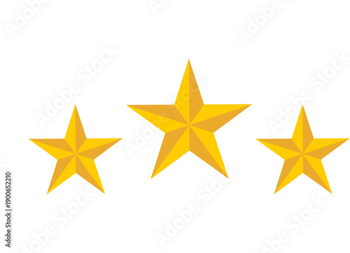 Flat golden star icon with five symmetrical points isolated on white background. Clean vector illustration suitable for rating systems, achievement badges, reviews, awards, celebration graphics.