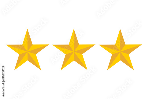 Flat golden star icon with five symmetrical points isolated on white background. Clean vector illustration suitable for rating systems, achievement badges, reviews, awards, celebration graphics.