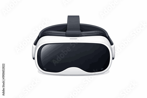 Front view of modern black and white virtual reality headset