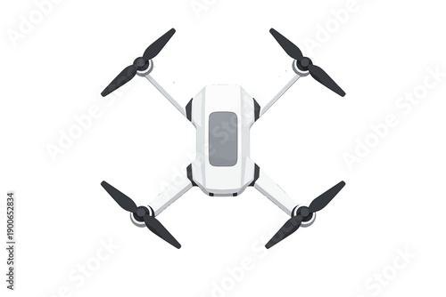 Top View of Modern Quadcopter Drone Illustration
