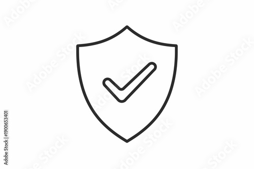 Free Download Minimalist shield with check mark symbolizing security and protection - GFXLoad