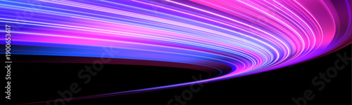 Neon pink streaks flow rapidly across the highway, creating energetic motion and fast pace. Bright glow adds intensity and futuristic effect. Perfect for sci-fi or digital visuals vector
