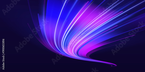 Pink neon speed corridor with radiant light streaks, sparkling particle trails and high-tech cyber velocity vector
