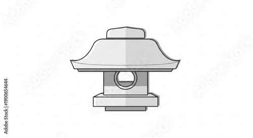 Japanese Stone Lantern Illustration Isolated on White Background