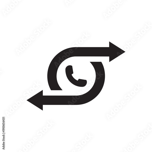 black thin callback or recall icon. simple style trend logotype graphic minimal design isolated on white background
