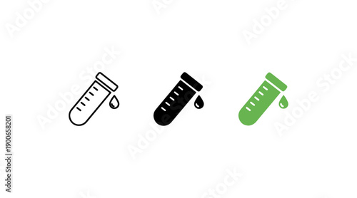 Three distinct syringes illustrated in black and white and green