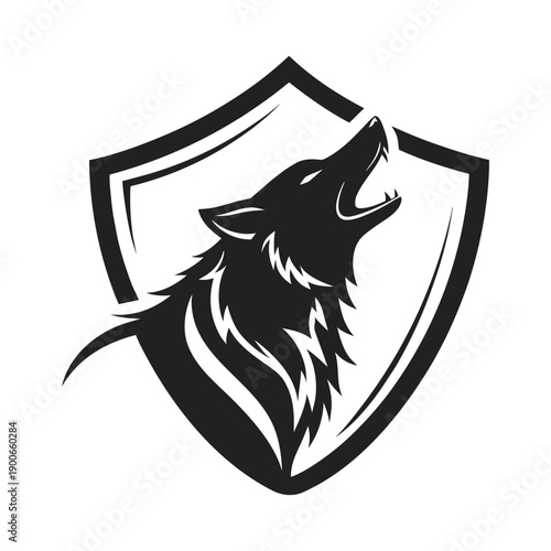 Angry wolf head logo vector illustration animal mascot design template eps silhouette
