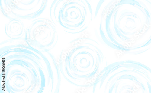 水彩風の涼しげな水の波紋_横