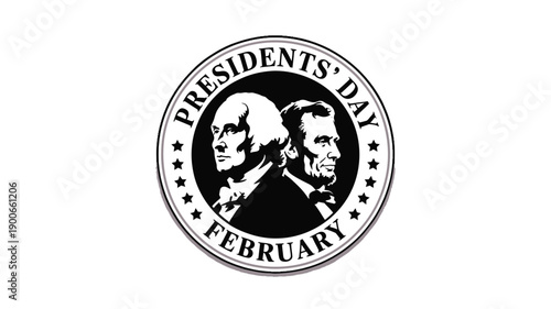 Presidents' day illustration with george washington and abraham lincoln patriotic symbol february holiday icon