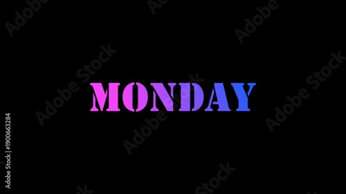 Monday Clean Animated Text Weekday Title