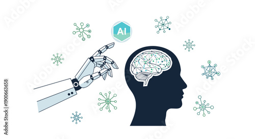 AI technology connecting human brain and robotic arm