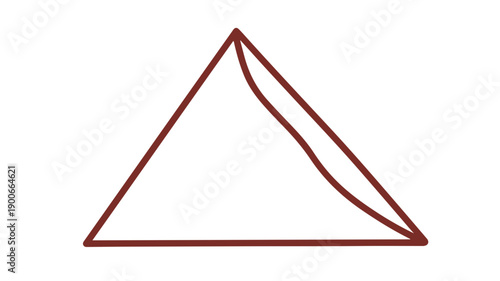 Minimalist brown line icon of a folded crepe triangle on white background for food and cuisine concepts