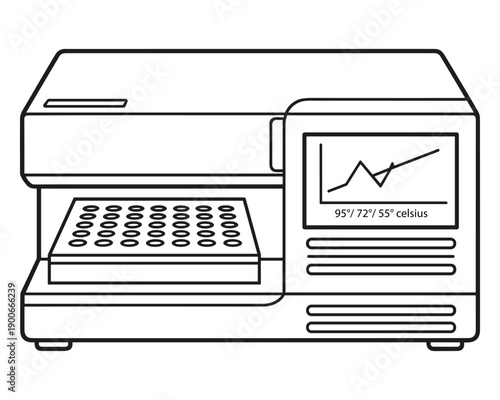 Pcr thermal cycler instrument used for amplify dna fragments via polymerase chain reaction