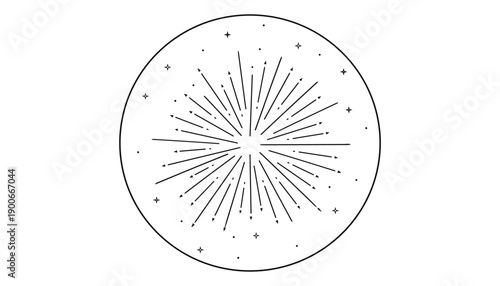 Sunburst bursting rays circle retro sun beams light radial stars vintage hipster sunshine vector