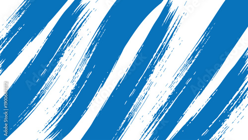 Dynamic Diagonal Blue Brush Stroke Banner Background with Hand Drawn Grainy Texture, Expressive Abstract Smear Lines and Distressed Edges for Vintage Posters, Web Headers, Creative Branding