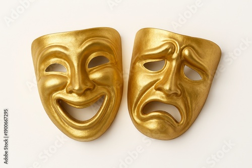 Wallpaper Mural Two golden comedy and tragedy theatre masks Torontodigital.ca