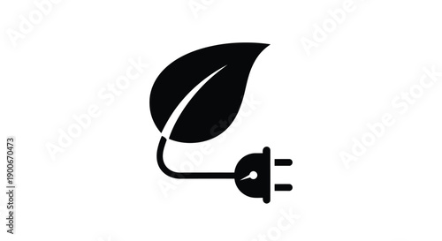 A stylized depiction of a leaf combined with an electrical plug