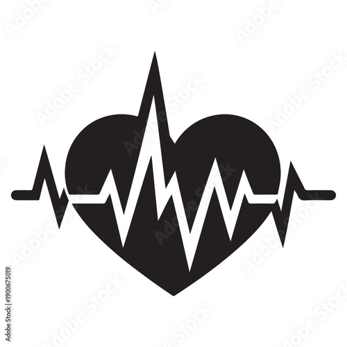 Heartbeat stories Tales of Love and Emotion vector silhouette logo design concept idea illustration