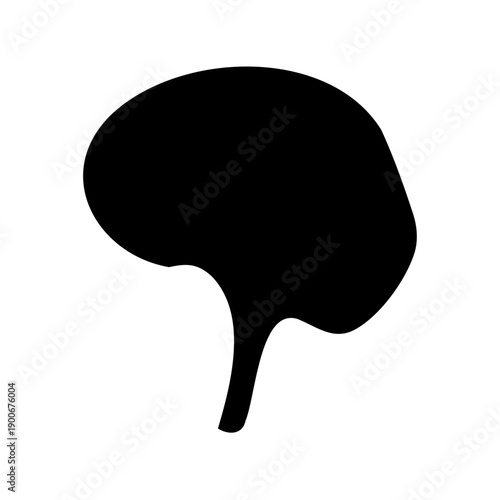 A stylized silhouette of a human kidney organ in black on a clean white background Vector, illustration