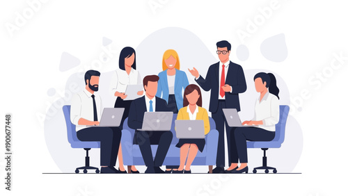 Diverse Business Team Collaborating in Modern Office Meeting